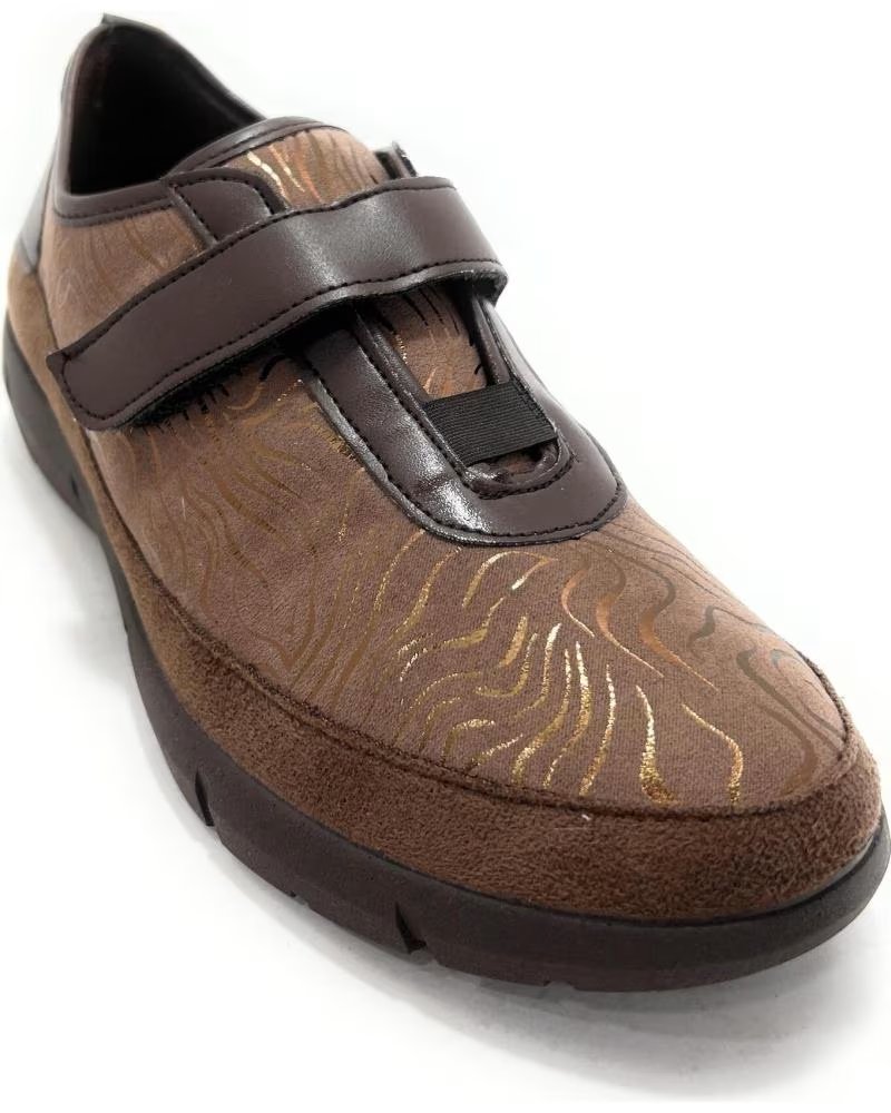 SAPATOS CONFORTO TUPIE COM FECHO DE VELCRO ANATÓMICO CASTANHO MARRóN