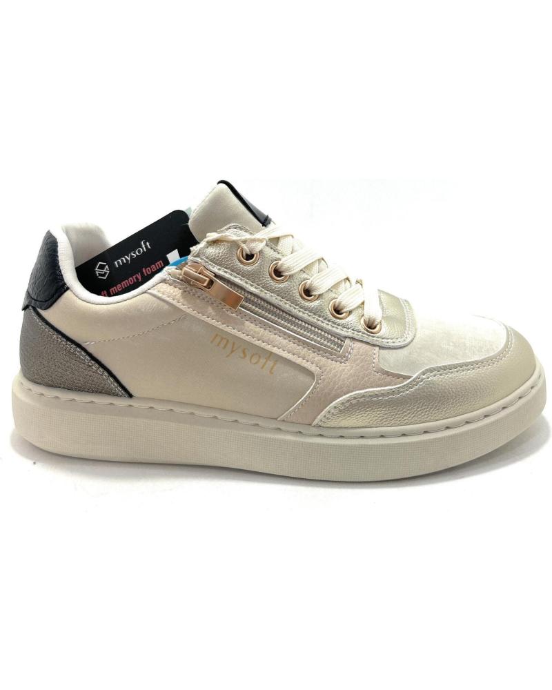 ZAPATILLAS CASUAL MYSOFT CORDÓN Y CREMALLERA BEIGE BEIGE