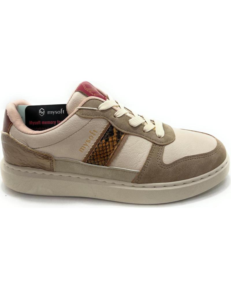 ZAPATILLAS CASUAL MYSOFT CON CORDONES BEIGE BEIGE
