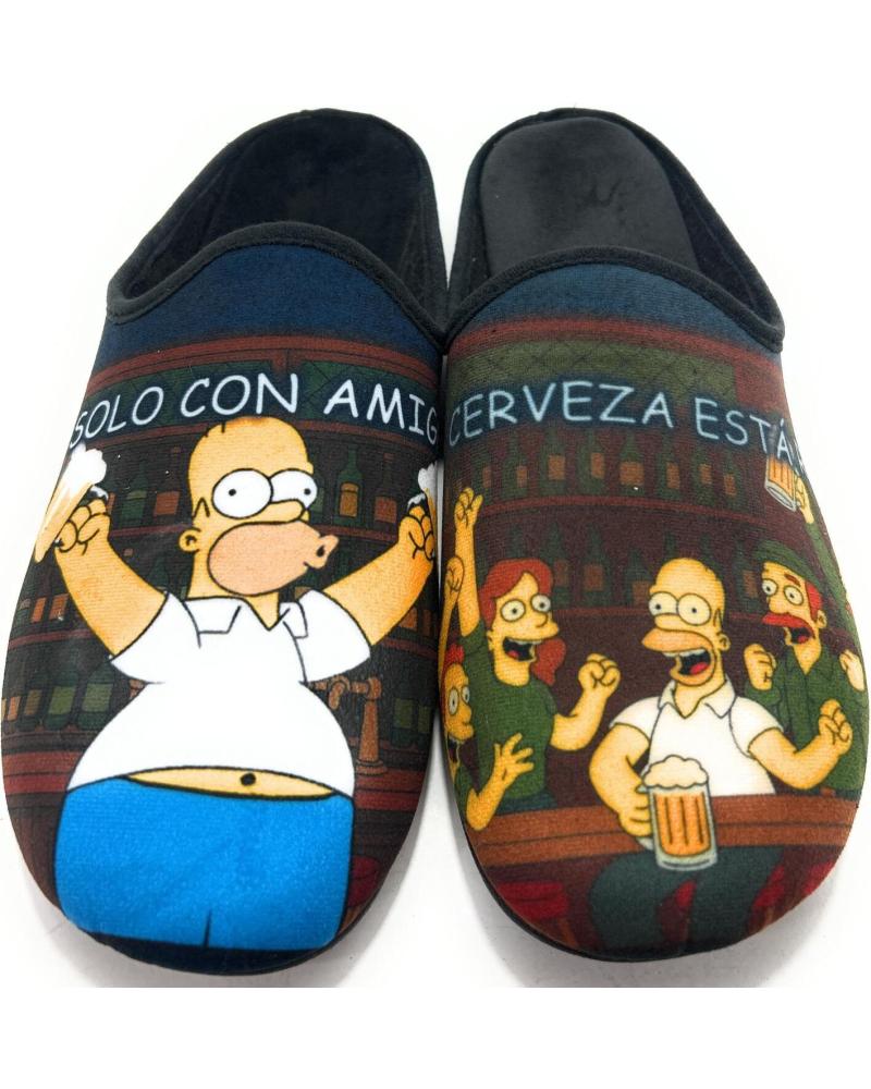 ZAPATILLAS DE CASA ALCALDE HOMER CERVEZA NEGRAS NEGRO