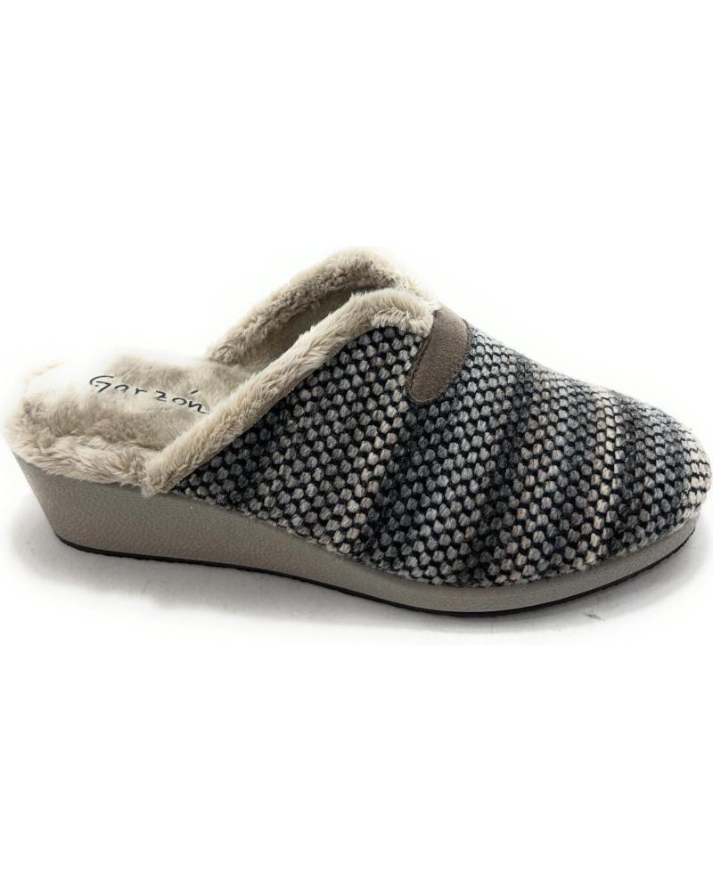 GARZON ZAPATILLAS ANATÓMICAS DE ESTAR POR CASA, DISEÑO JASPEADO GRIS MORADO