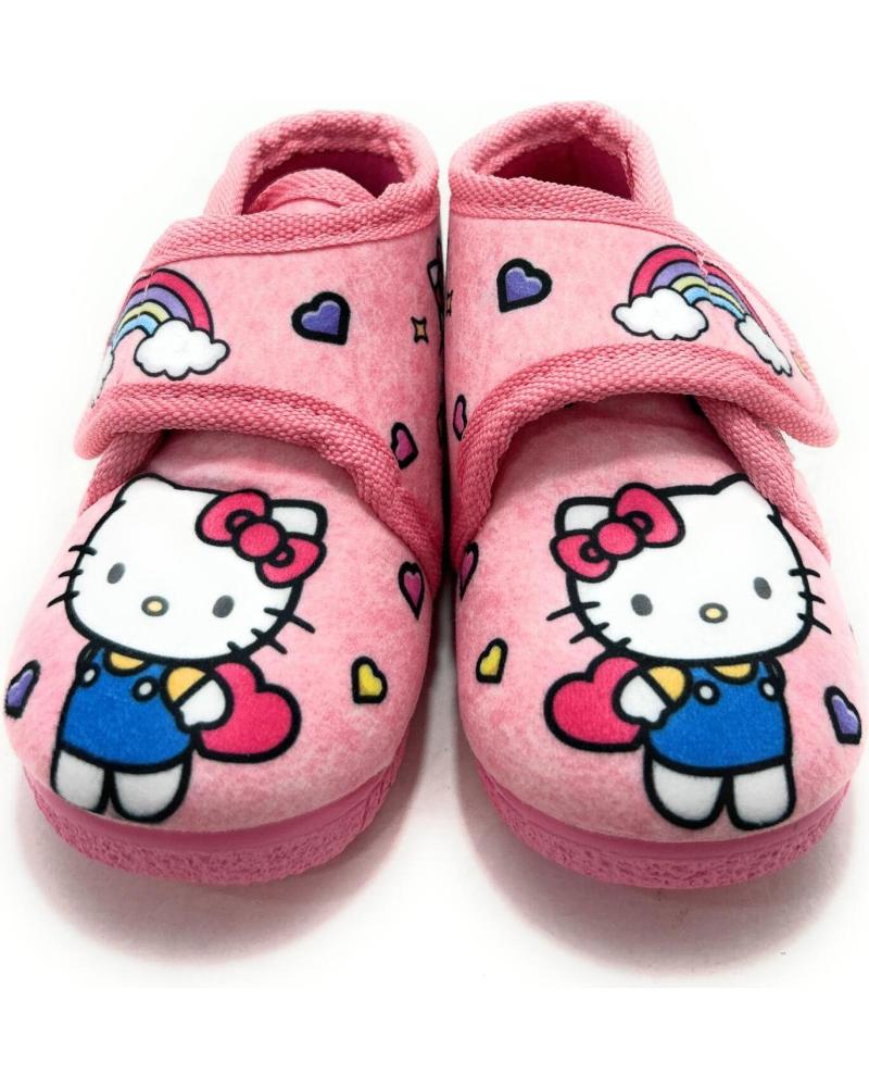 ALCALDE ZAPATILLAS DE CASA HELLO KITTY BOTITAS CON VELCRO ROSAS ROSA