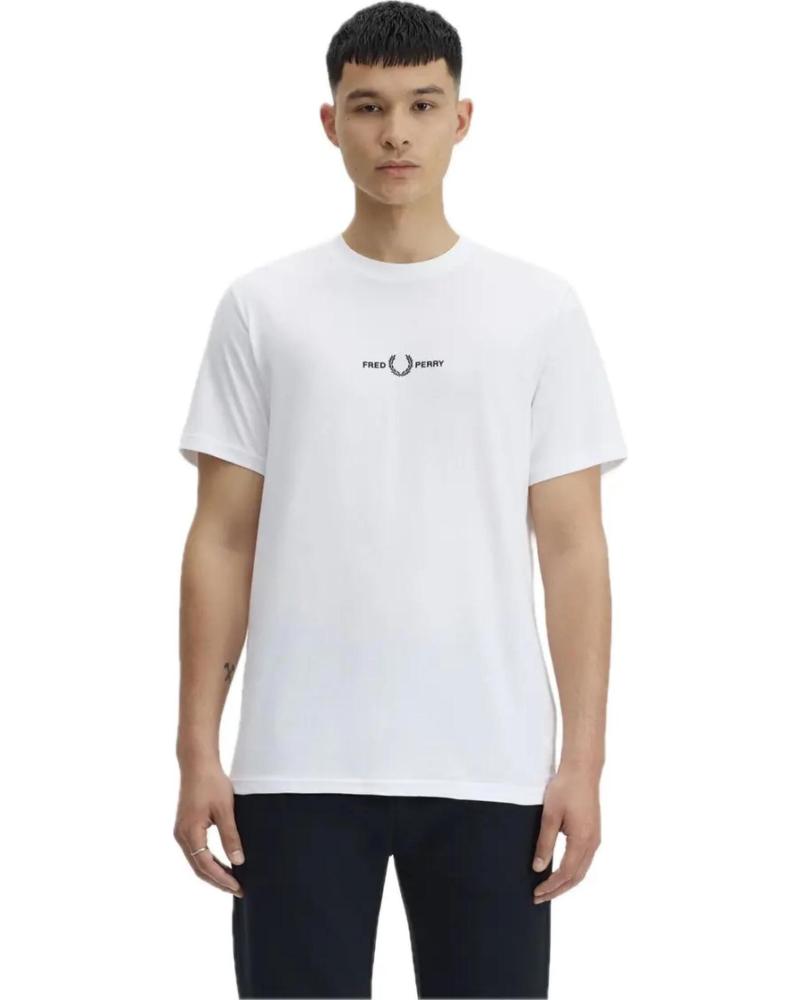CAMISETA FRED PERRY M4580 EMBROIDERED TEE BLANCA BLANCO