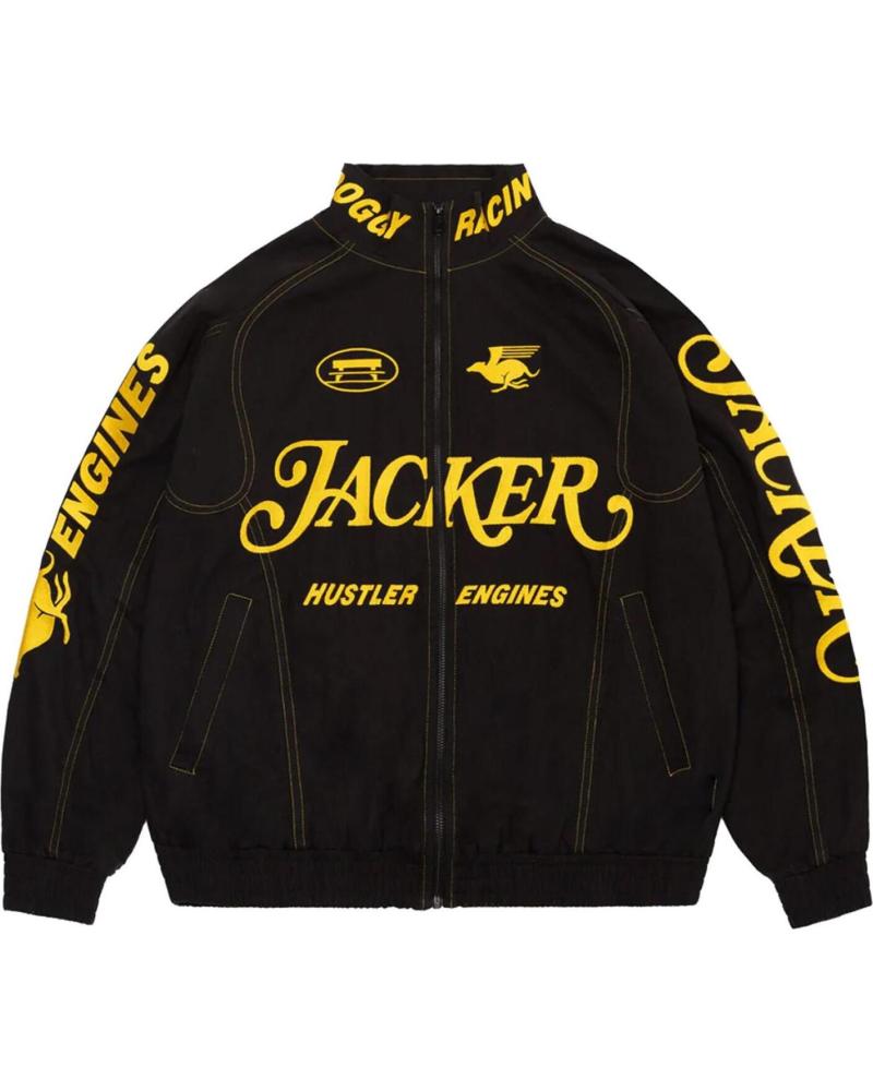 CHAQUETA JACKER DOGGY RACING TRACK JACKET NEGRA Y AMARILLA NAN