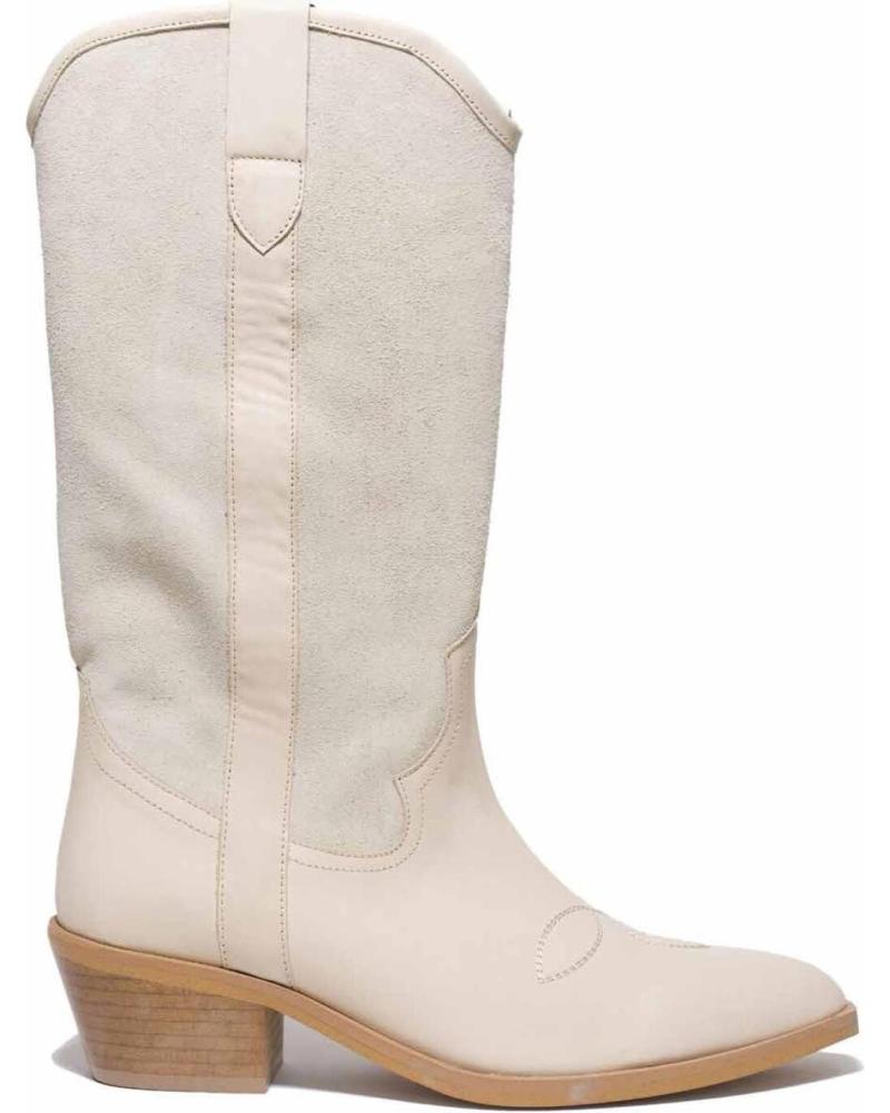 BEAT SHOES BOTA COWBOY ENAUDI 1.0 BEIGE - DISEÑO CLÁSICO DE CAÑA ALTA BEIGE