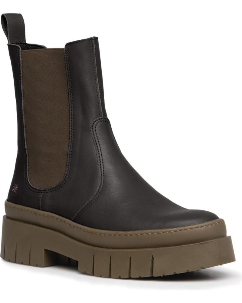 BOTA CHELSEA PLATAFORMA ART COMPANY AMBERES 1954 MARRÓN OSCURO/VERDE OLIVA VARIOS COLORES