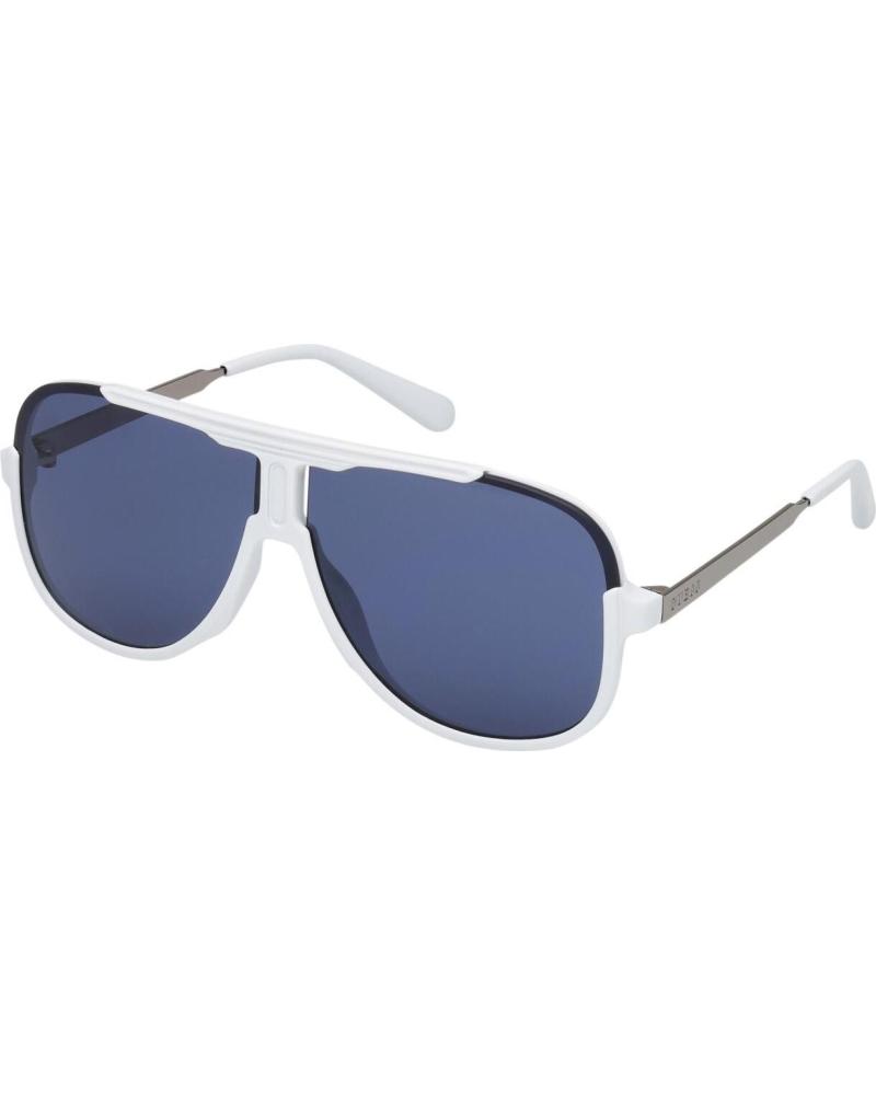 GAFAS DE SOL GUESS GO00060-6421V PARA HOMBRE, MONTURA BLANCA, LENTES AZULES Ø 64 MM