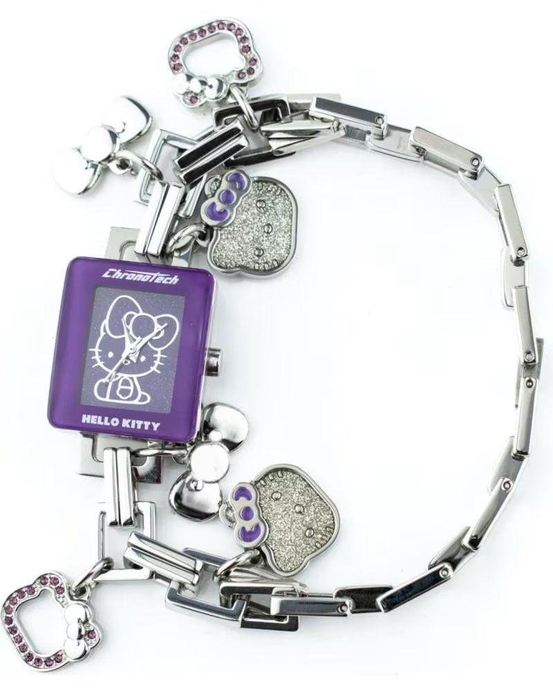 Pulsera Chronotech CT6323L-09M Mujer Plateada con Charms Hello Kitty Morado Plateado