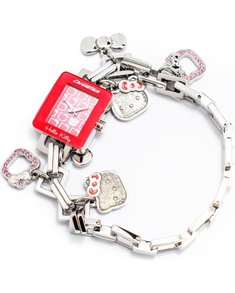 Reloj Chronotech CT6323L-12M Brazalete con Dijes Rojos Plateado