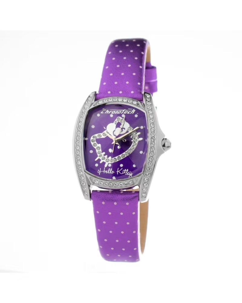 Reloj Chronotech CT7094SS-43 Lila con Pedrería y Corazón Lila