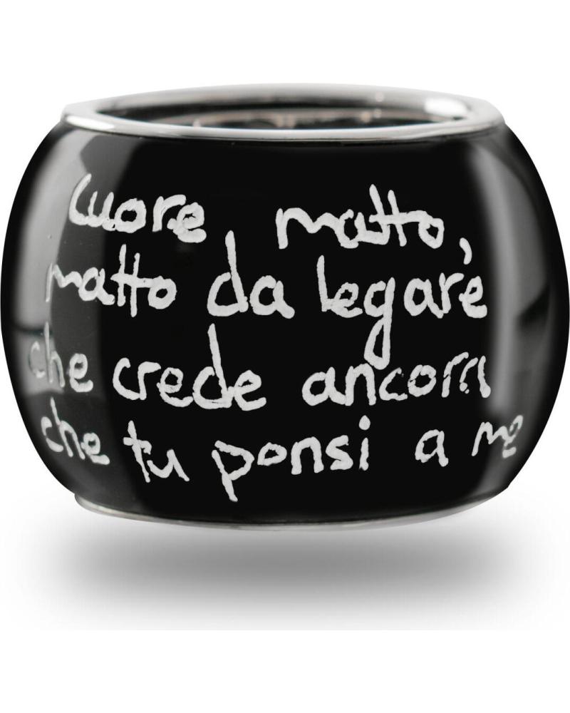 DEMARIA ABALORIO NEGRO DM6TAX35N-N16 CON INSCRIPCIÓN Y DETALLE BRILLANTE