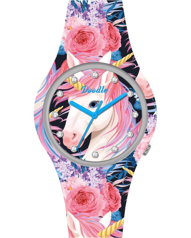 RELOJ DE PULSERA DOODLE DO39013 MULTICOLOR CON DISEÑO DE UNICORNIO MULTICOLOR