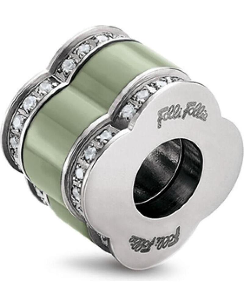 ABALORIO FOLLI FOLLIE 3P16F003EC CON CRISTALES Y ESMALTE VERDE