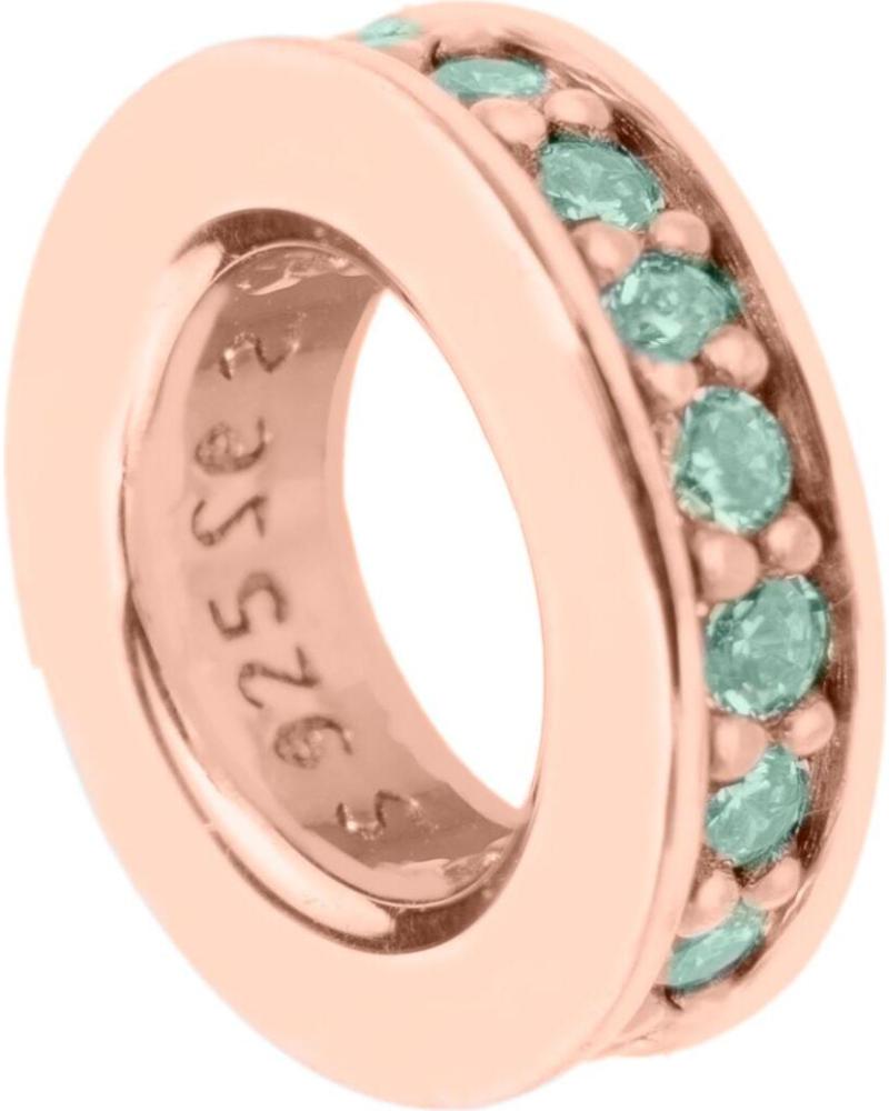 ABALORIO FOLLI FOLLIE 3P9S132RE PAVÉ CIRCONITAS TURQUESA TONO ORO ROSA