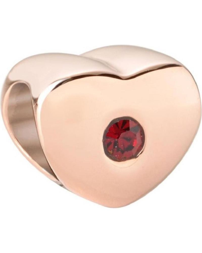 ABALORIO CORAZÓN MORELLATO SCZ423 CON PIEDRA ROJA ORO ROSA