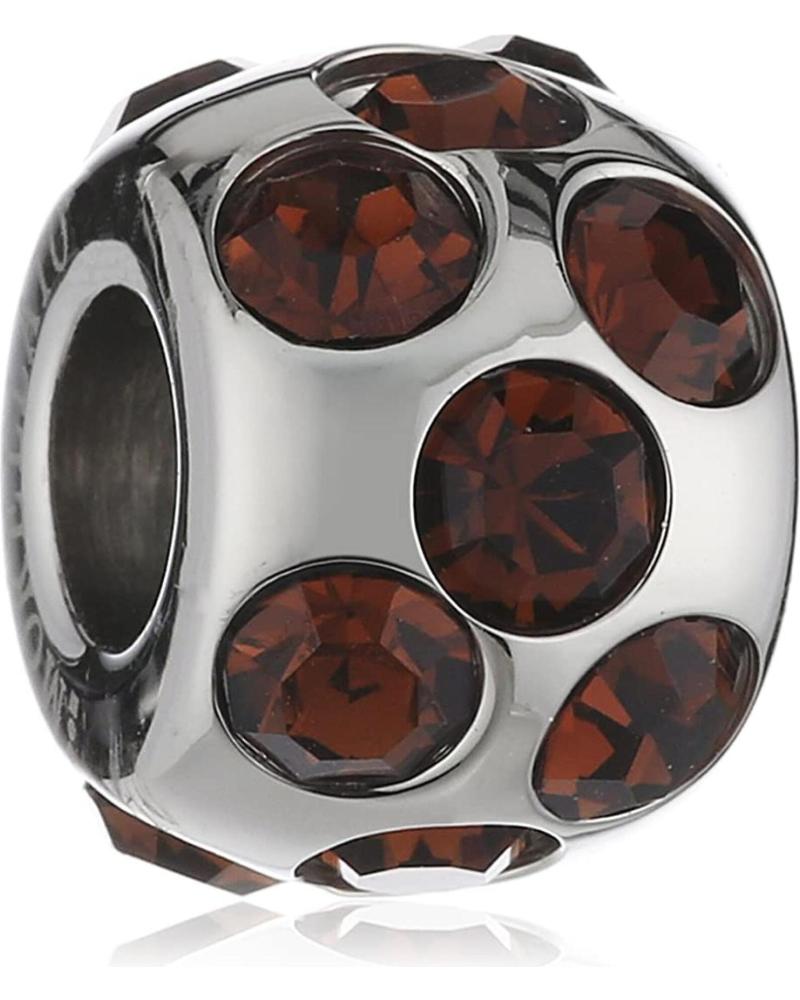ABALORIO MORELLATO SCZ44 DE ACERO CON CRISTALES MARRONES