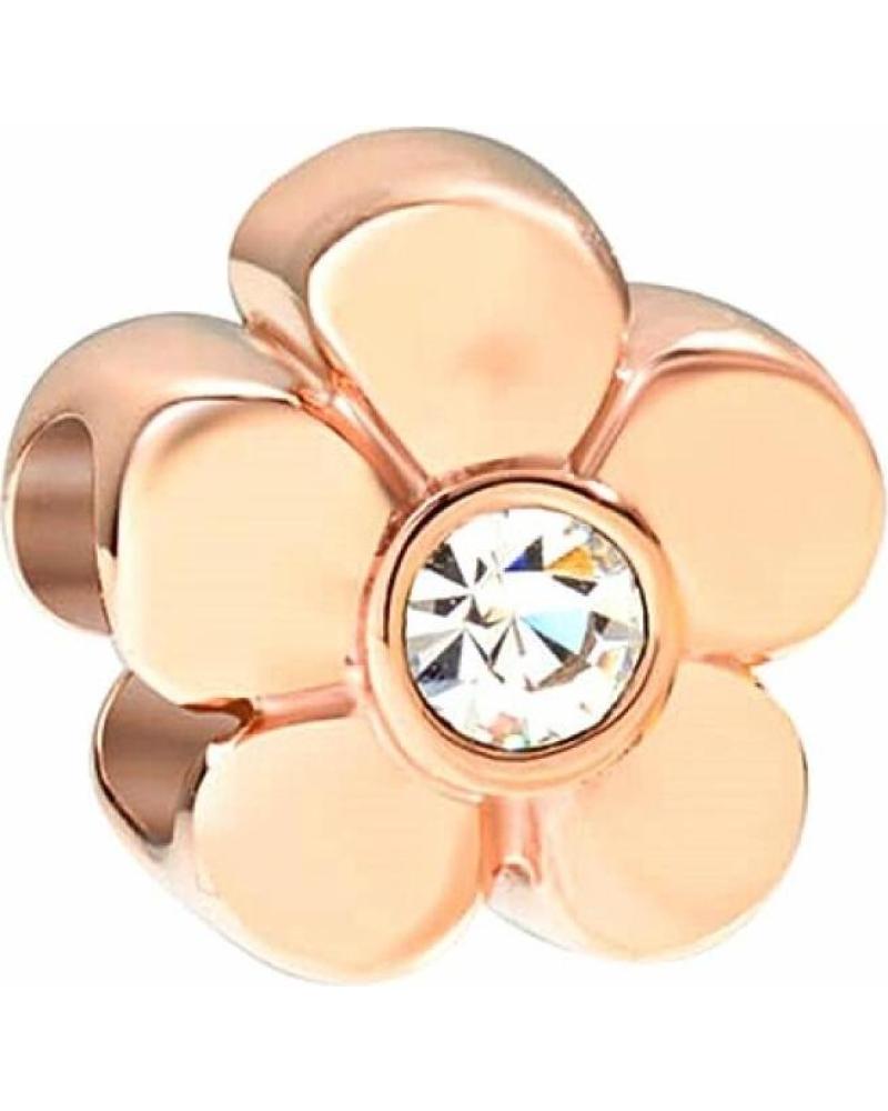 ABALORIO MORELLATO SCZ444 FLOR DE ACERO ORO ROSA CON CRISTAL CENTRAL