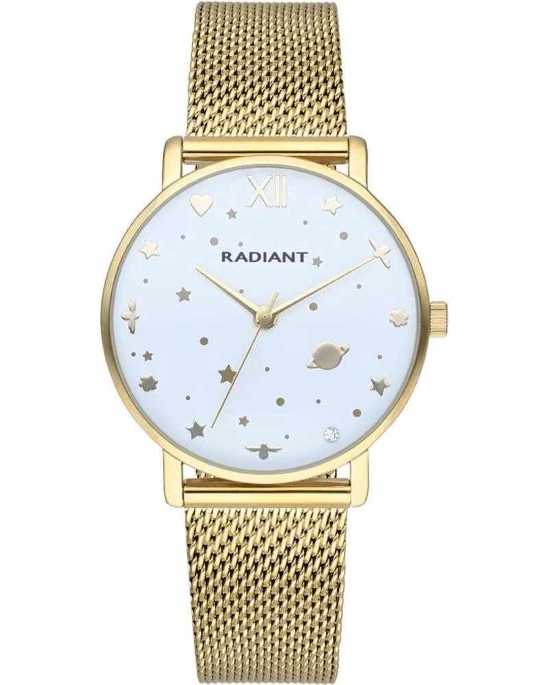 Reloj Radiant RA545202 Mujer Esfera Blanca con Detalles Dorados Dorado