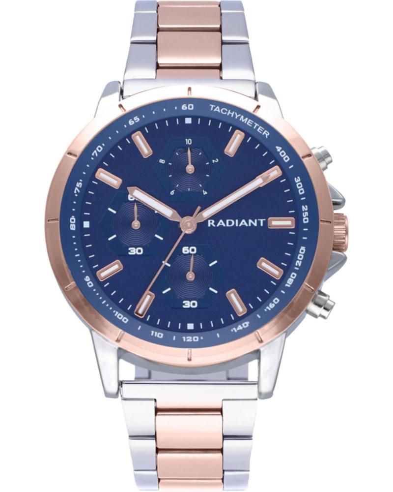 RELOJ RADIANT CRONÓGRAFO ACERO BICOLOR GRIS/ORO ROSA ESFERA AZUL GRIS Ø 44 MM GRIS