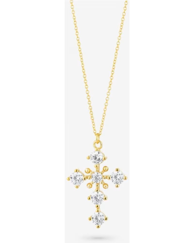Colgante Cruz Radiant RY000060 con Detalles Bicolor y Cadena Fina