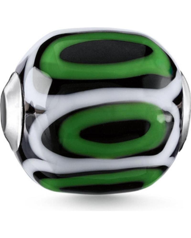 ABALORIO THOMAS SABO K0253-017-6 EN CRISTAL DE MURANO CON DISEÑO VERDE Y NEGRO