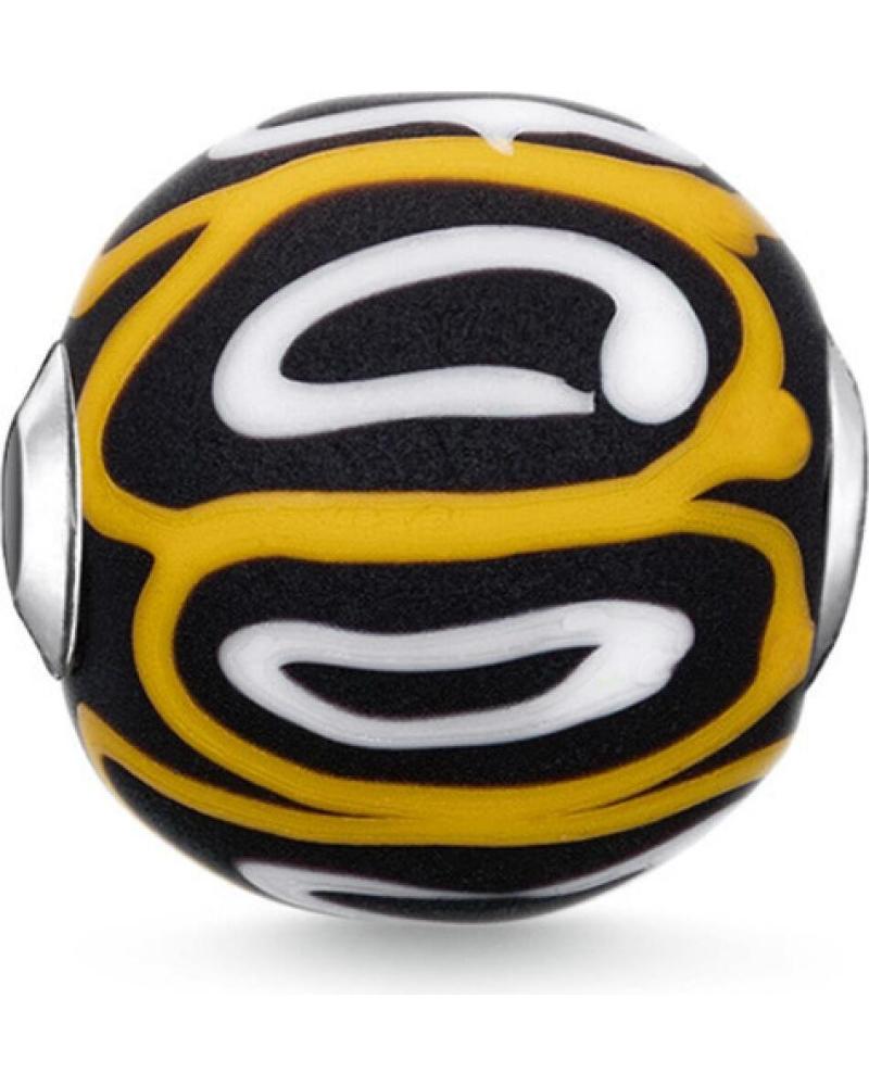 ABALORIO THOMAS SABO K0254-017-4 EN CRISTAL DE MURANO CON DISEÑO AMARILLO Y NEGRO