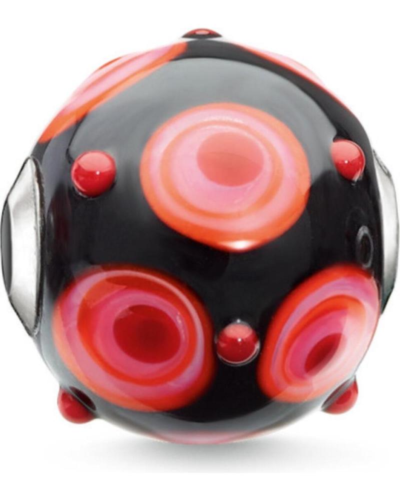 ABALORIO THOMAS SABO K0281-017-10 CON DISEÑO ABSTRACTO ROJO Y NEGRO