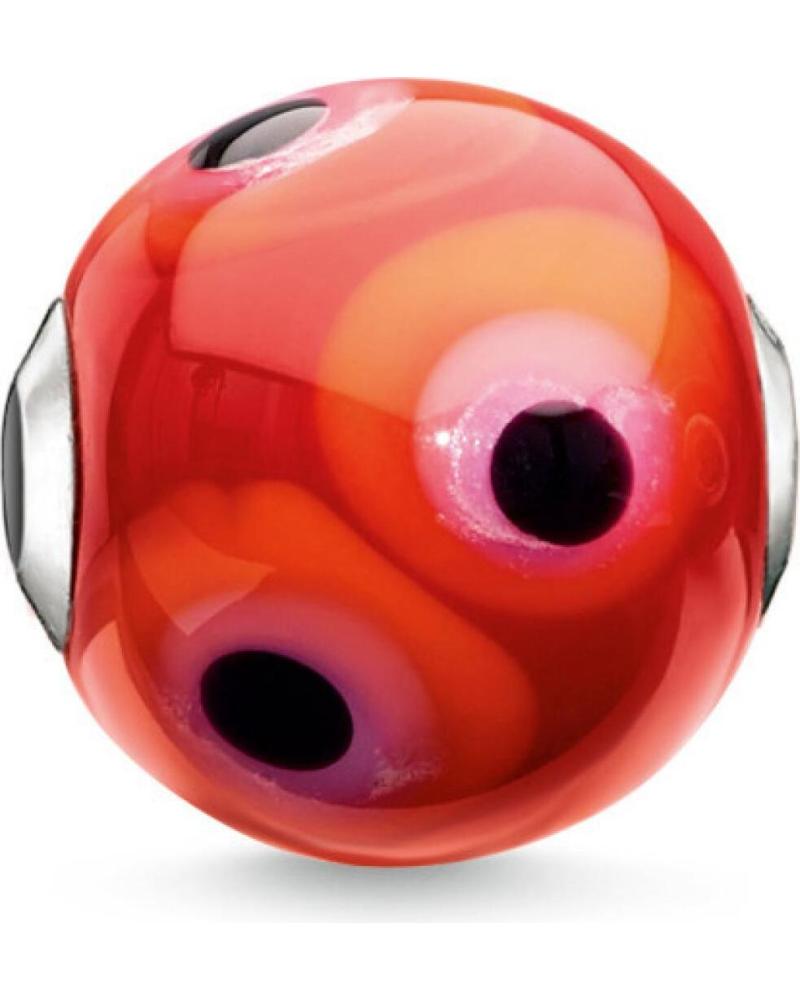 ABALORIO THOMAS SABO K0284-017-10 CON DISEÑO ABSTRACTO NARANJA Y ROJO