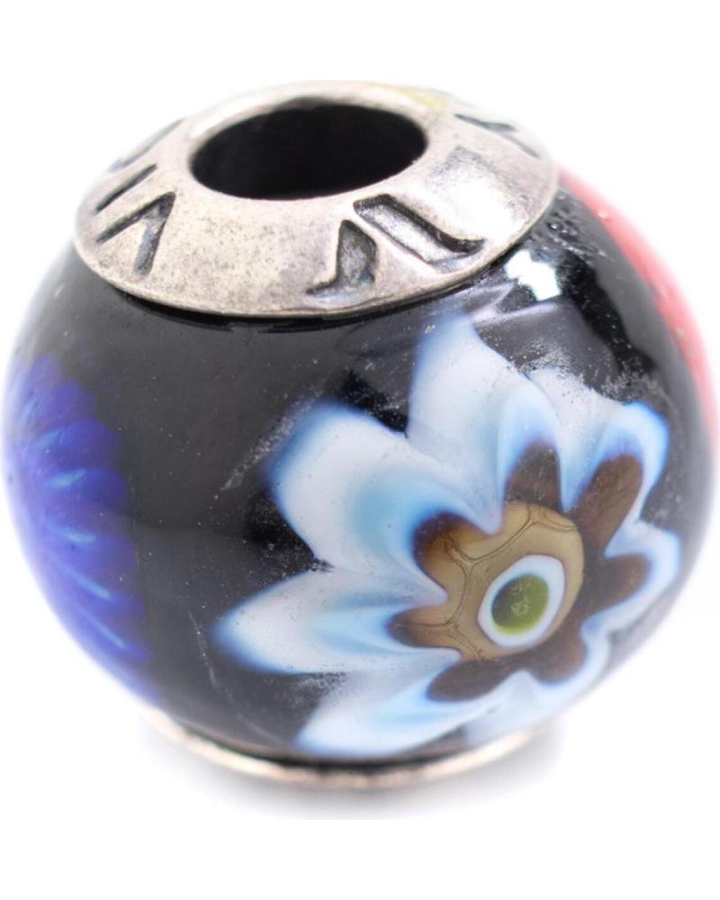 ABALORIO VICEROY VMB0008-25 CON FLOR AZUL DE MURANO Y PLATA