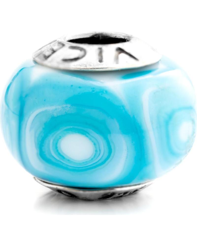 ABALORIO VICEROY VMB0054-03 DE CRISTAL AZUL TURQUESA CON DISEÑO ESPIRAL