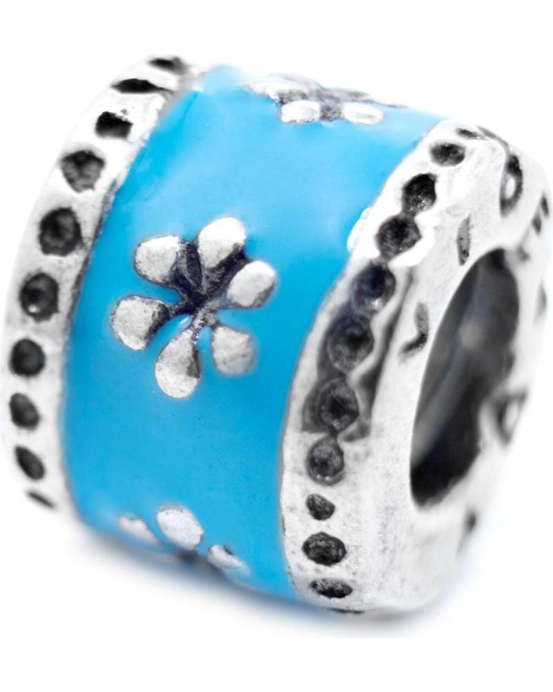 ABALORIO VICEROY VMM0089-07 ESMALTADO AZUL FLOR BLANCA