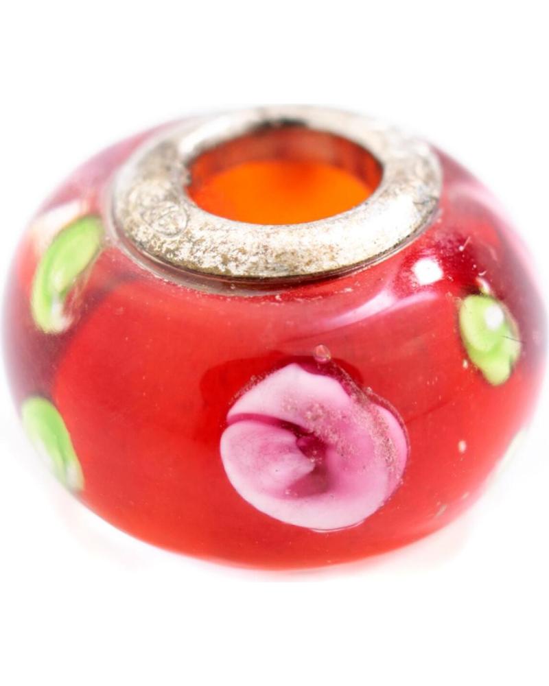 ABALORIO VICEROY VMM0116-27 DE VIDRIO ROJO CON FLORES