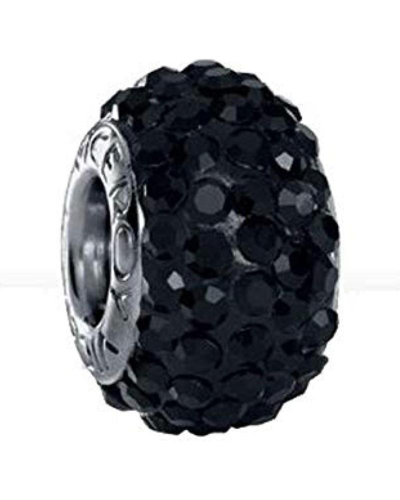 ABALORIO VICEROY VMM0156-05 DE PLATA DE LEY CON CRISTALES NEGROS PLATA DE LEY