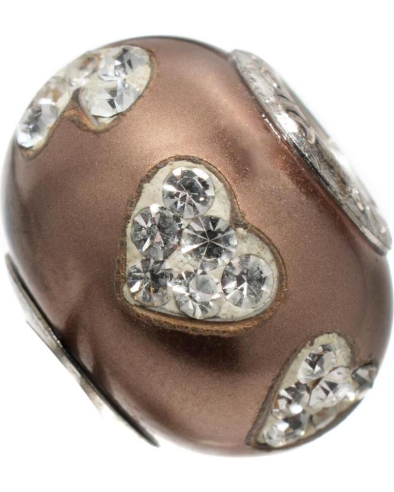 ABALORIO VICEROY VMM0157-14 DE PLATA DE LEY CON CORAZONES Y CRISTALES PLATA DE LEY