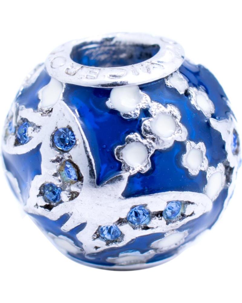 ABALORIO VICEROY VMM0232-33 AZUL Y BLANCO CON DISEÑO FLORAL