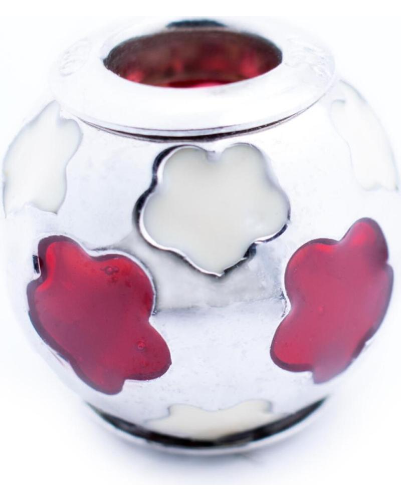 ABALORIO CHARM VICEROY VMM0272-19 CON PATRÓN FLORAL ROJO