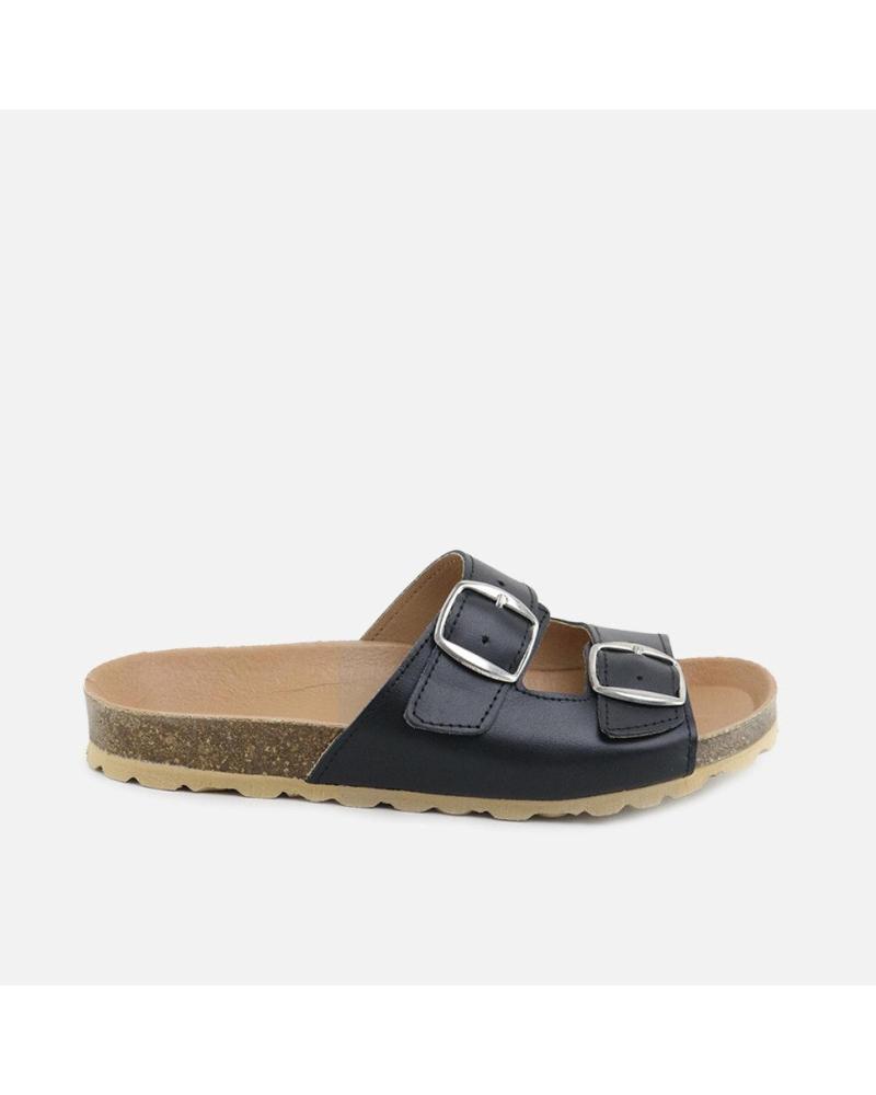 SANDALIAS BIO ELI 1957 NEGRAS CON HEBILLAS DE VAQUETA NEGRO