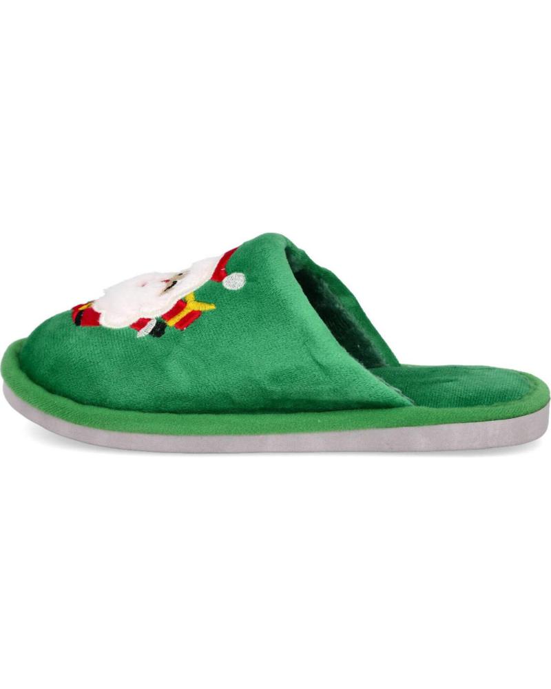 BUBBLE BOBBLE ZAPATILLAS DE CASA 8700-22 VERDES CON DISEÑO PAPÁ NOEL VERDE
