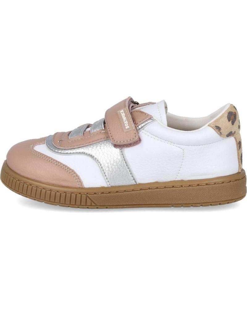 TITANITOS ZAPATILLAS CASUAL 2727 PIEL CERO BLANCO CON DETALLE ANIMAL PRINT BLANCO