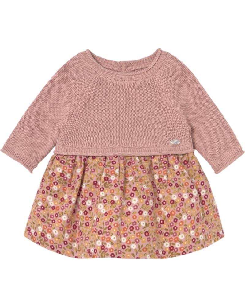 VESTIDO MAYORAL CASUAL CON ESTAMPADO FLORAL Y PUNTO ROSA REF. 2821 ROSA