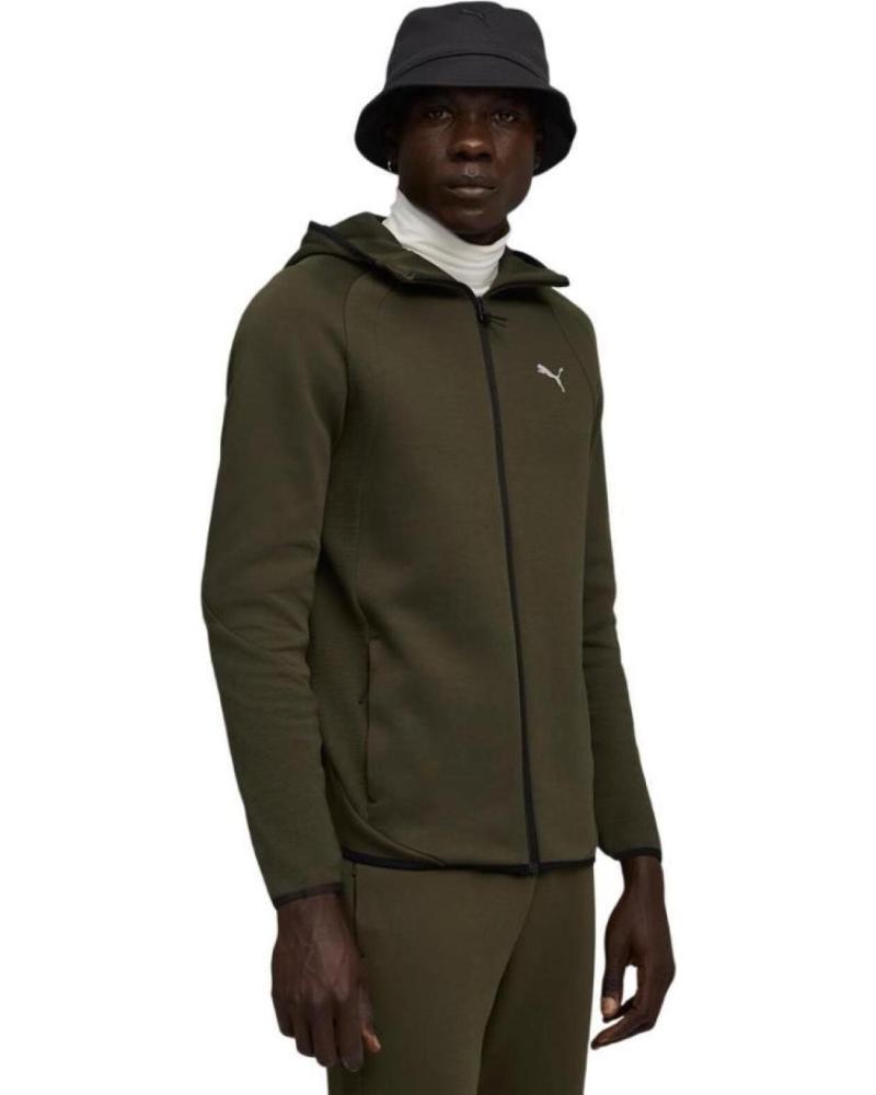 SUDADERA CON CREMALLERA PUMA EVOSTRIPE 688231-70 VERDE PARA HOMBRE VERDE
