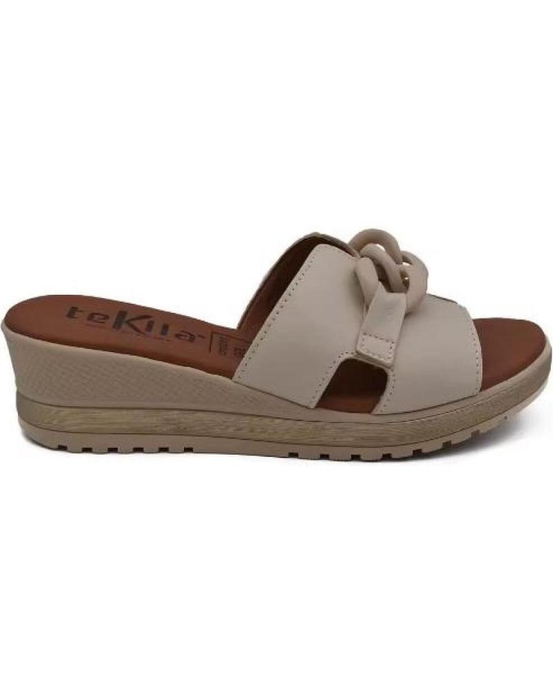 SANDALIAS DE CUÑA TEKILA EN PIEL CON ADORNO HECHAS EN ESPAÑA VARIOS COLORES VARIOS COLORES