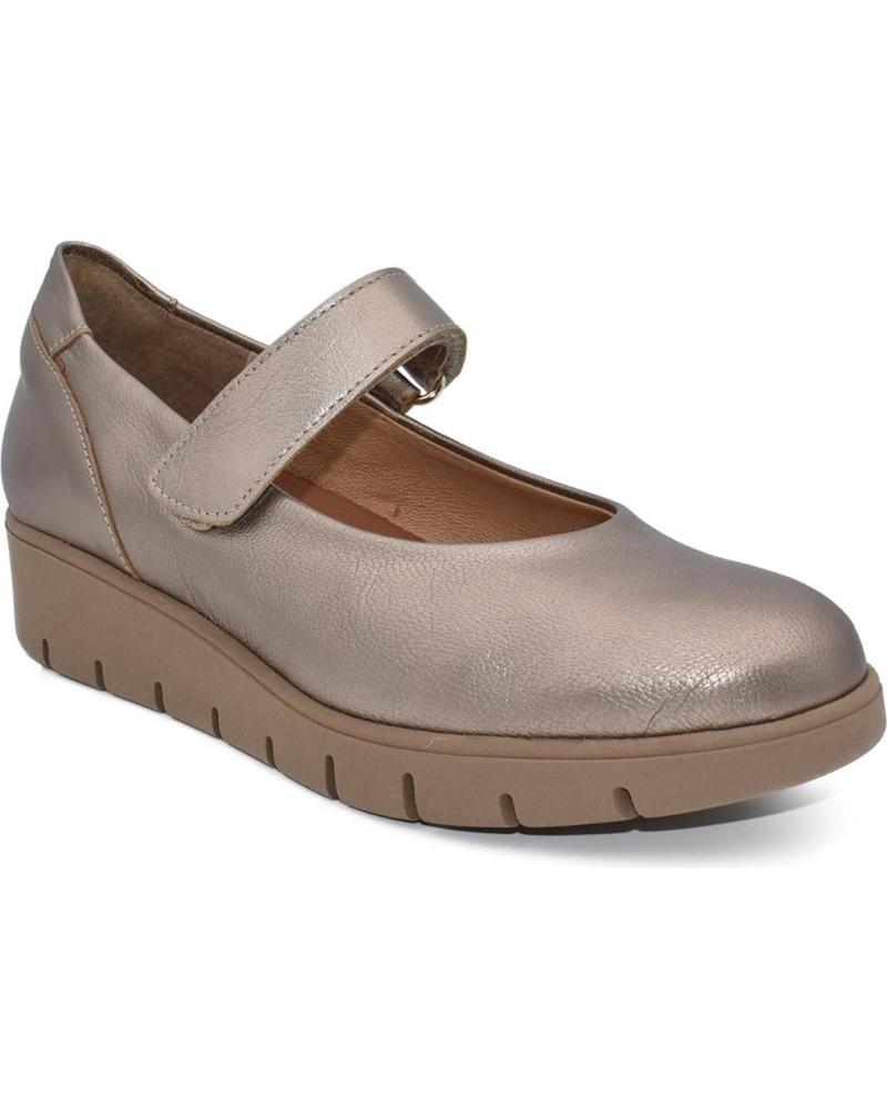 CHAMBY MERCEDITAS DE PIEL CÓMODAS CON PLATAFORMA, COLOR PLATEADO PLATEADO