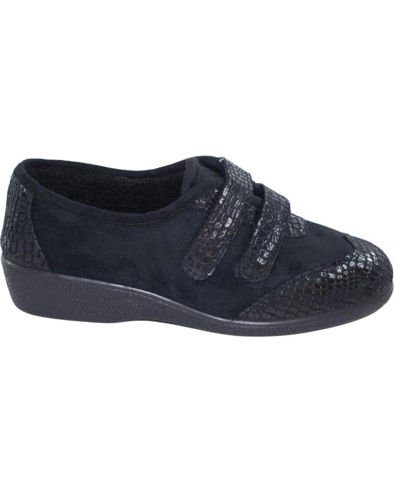 ZAPATILLAS DEPORTIVAS SEVILLAS AEROBIC BAMARA NEGRAS CON DOBLE VELCRO NEGRO