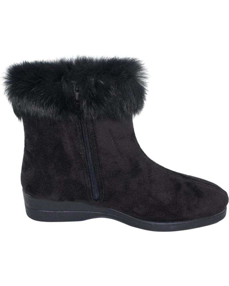 BOTAS SEVILLAS BAMARA NEGRAS CON CREMALLERA Y FORRO DE PELO NEGRO