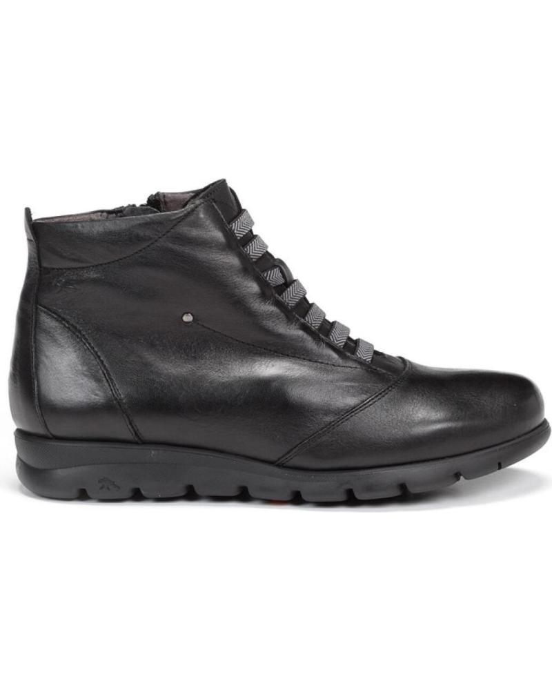 FLUCHOS BOTÍN F1985 SUGAR DE PIEL NEGRA CON ELÁSTICOS Y PLANTILLA EXTRAÍBLE NEGRO NEGRO
