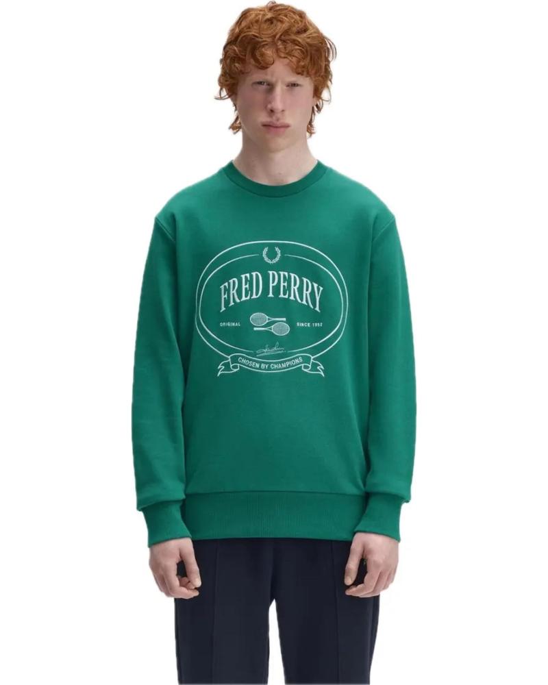 SUDADERA FRED PERRY M1605 VERDE VERDE
