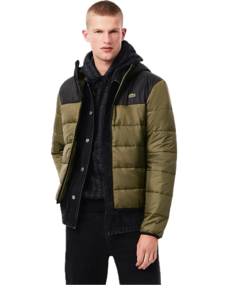 CHAQUETA LACOSTE BH6763 00 81I VERDE CON CAPUCHA ACOLCHADA VERDE
