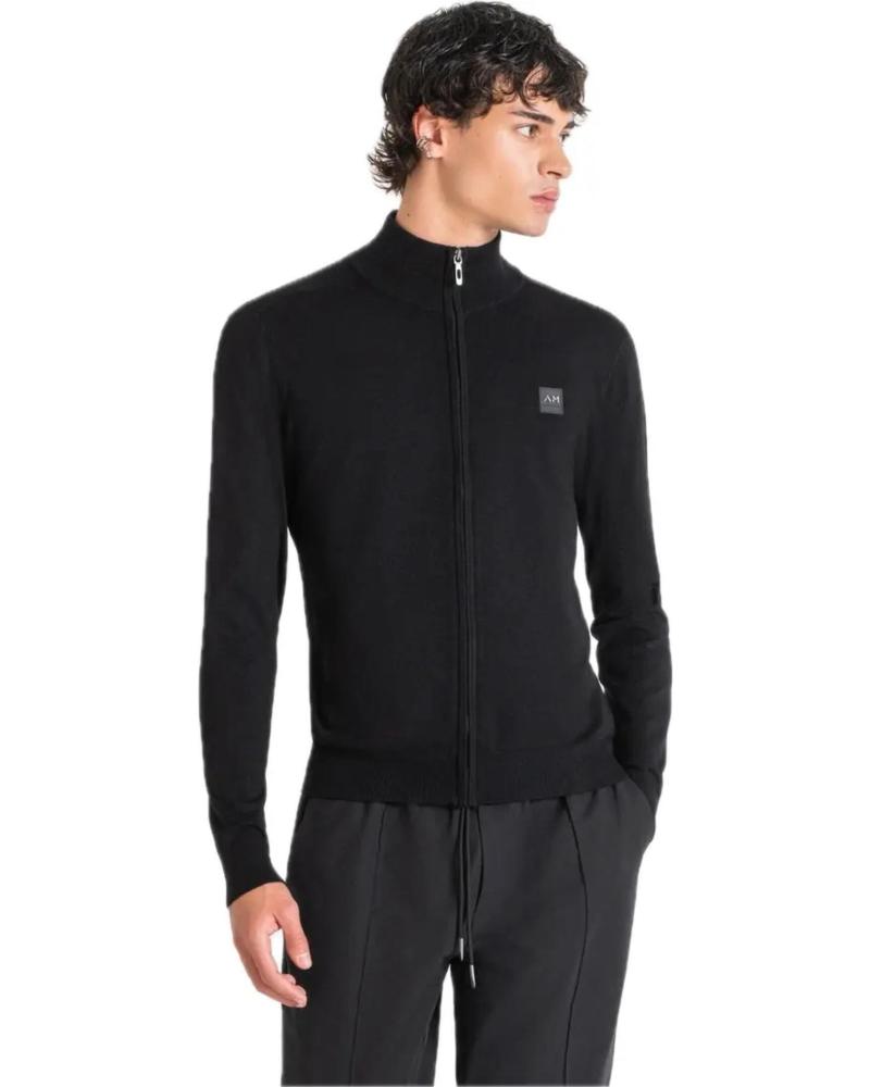 JERSEY CON CREMALLERA ANTONY MORATO MMSW01441 NEGRO