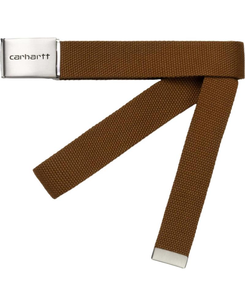 CINTURÓN CARHARTT WIP MARRÓN CON HEBILLA METÁLICA MARRON